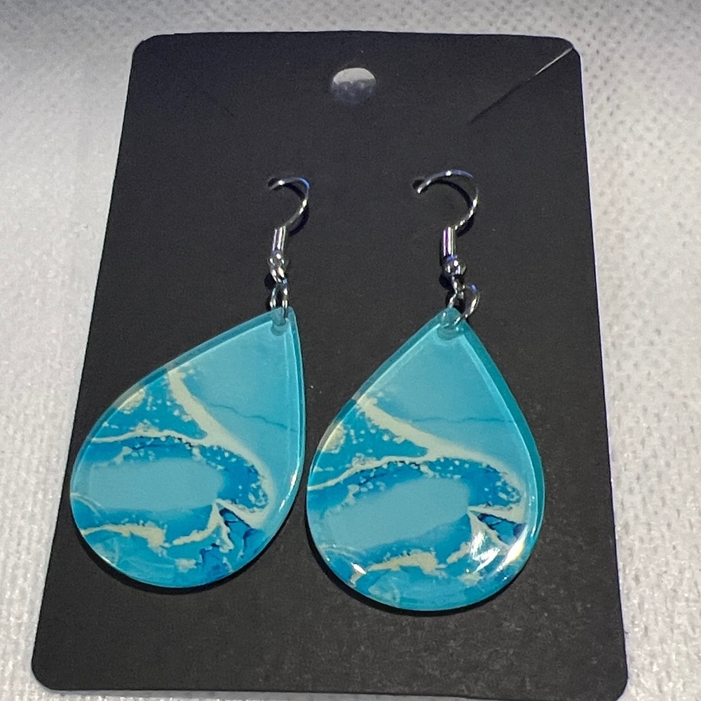 Ocean Blue Teardrop Earrings